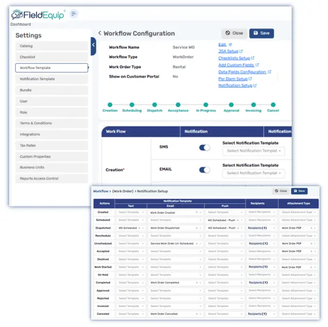 Field Service Configurable Workflow Management