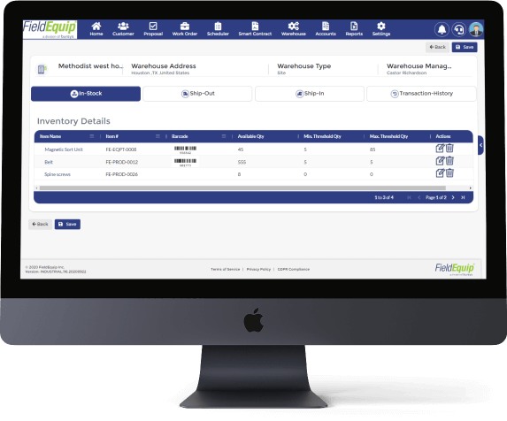Moving Field Inventory Management System