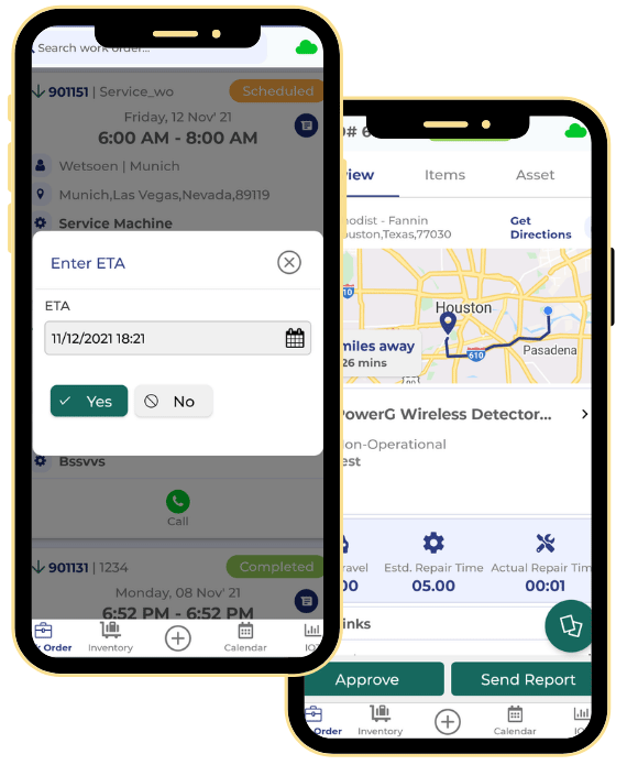 Direction and ETA for Technician
