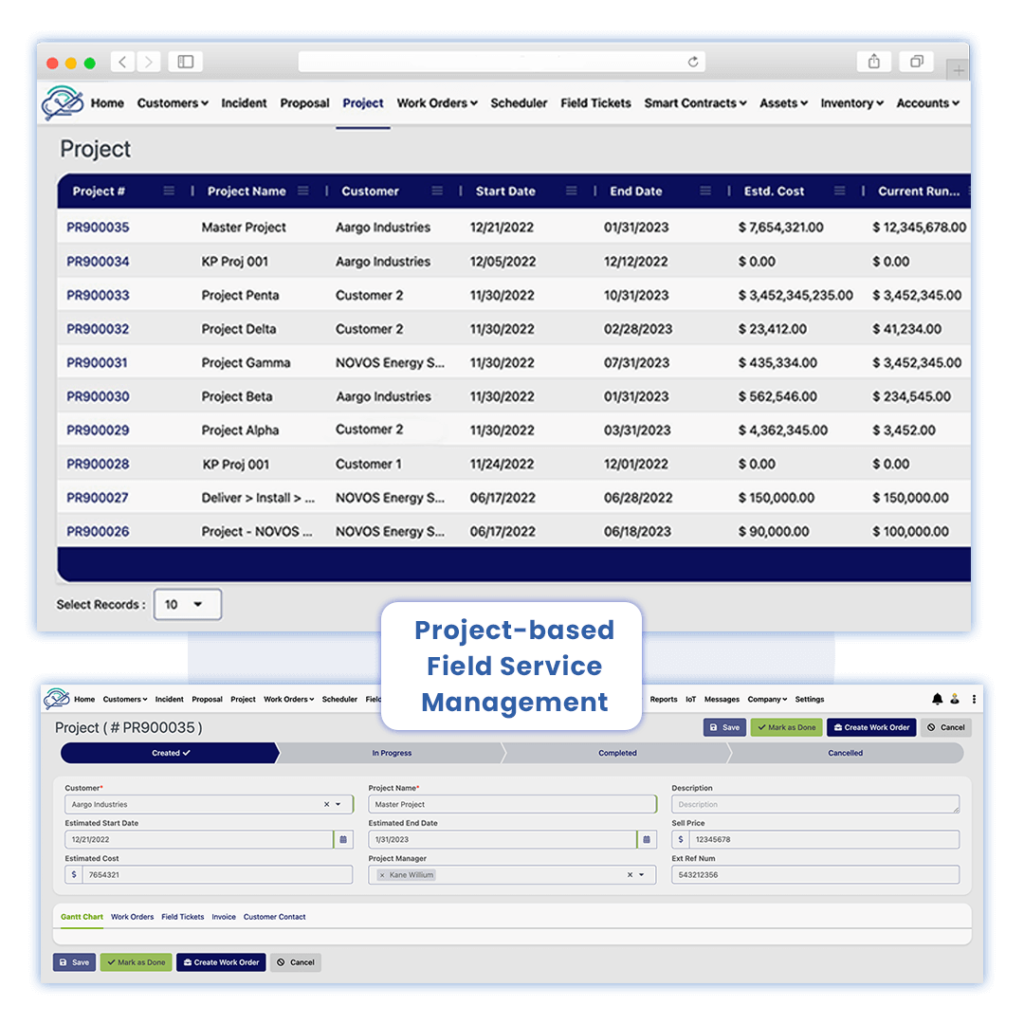 Project Based Field Service Management Software