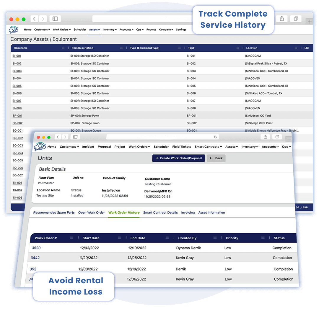 Assets and Equipment Tracking Asset and Equipment Service and Tracking Software