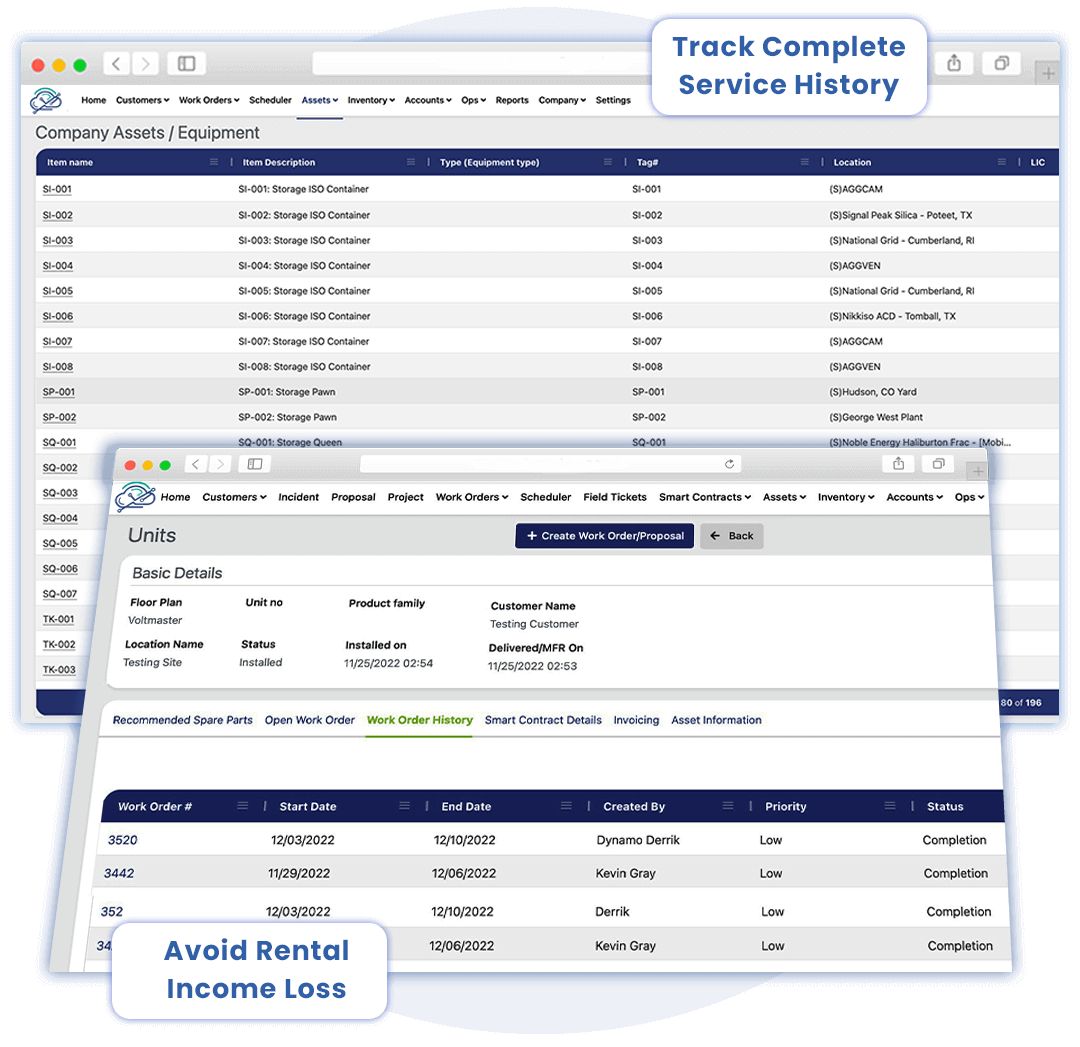 Asset and Equipment Service and Tracking Software