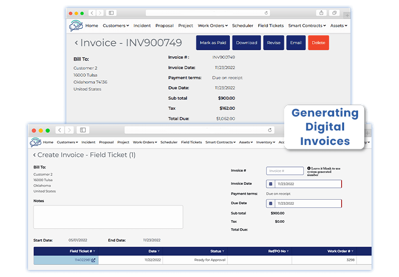 Generating digital invoices