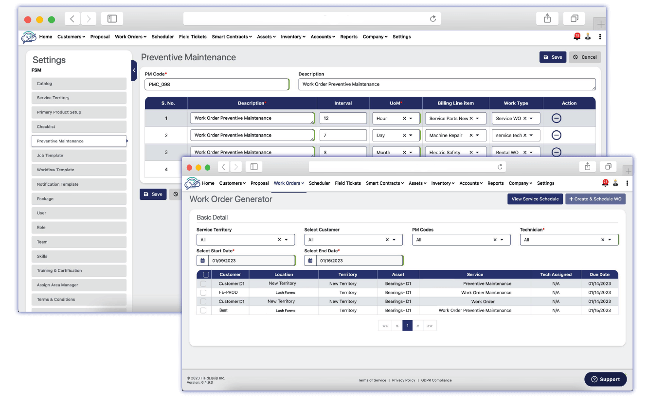 Preventive and Predictive Maintenance software