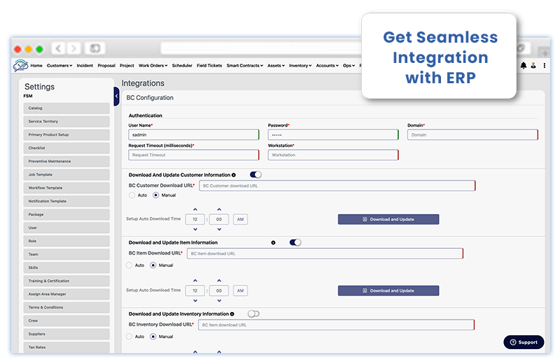 Seamless integration with ERP