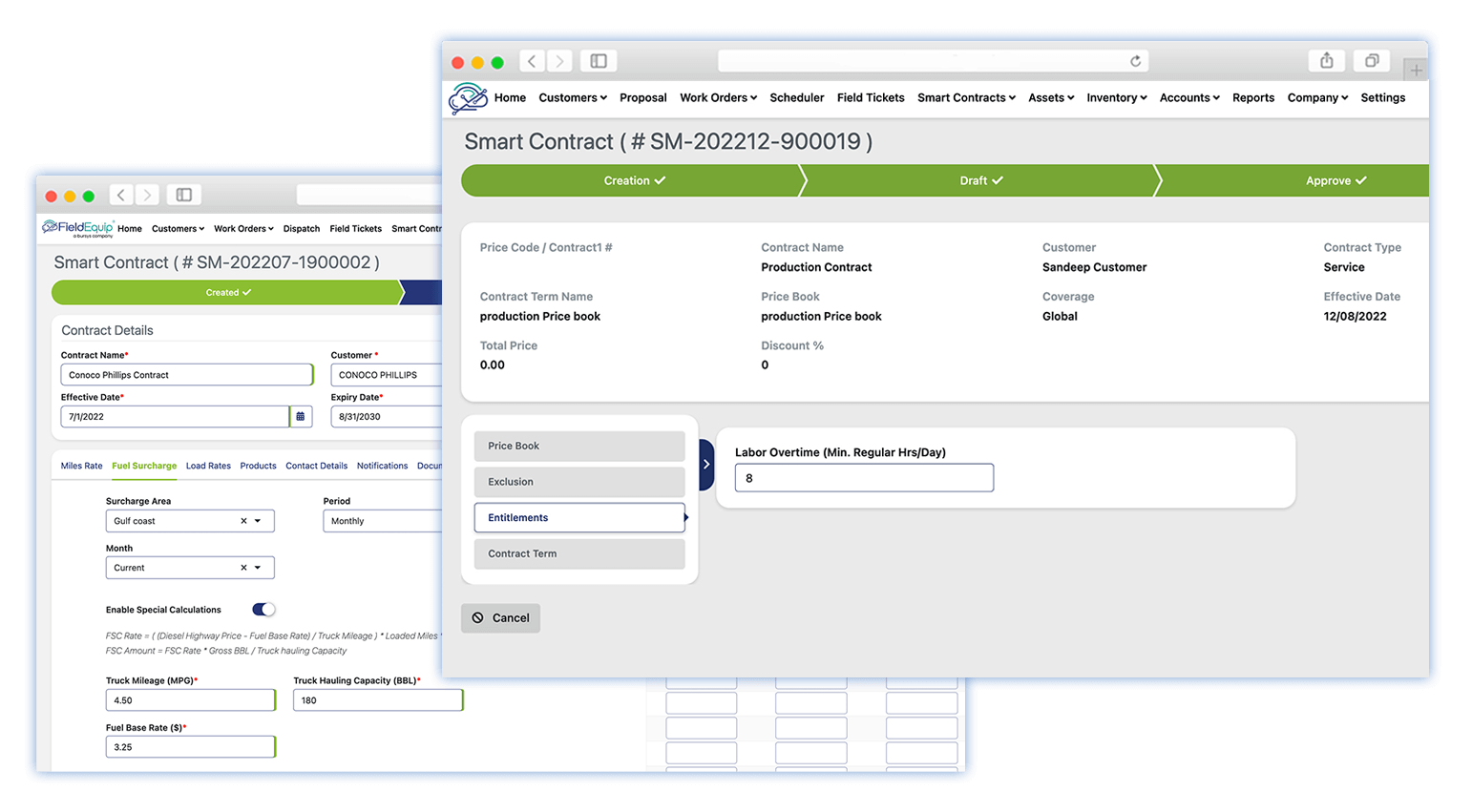 Service Contract Asset service software