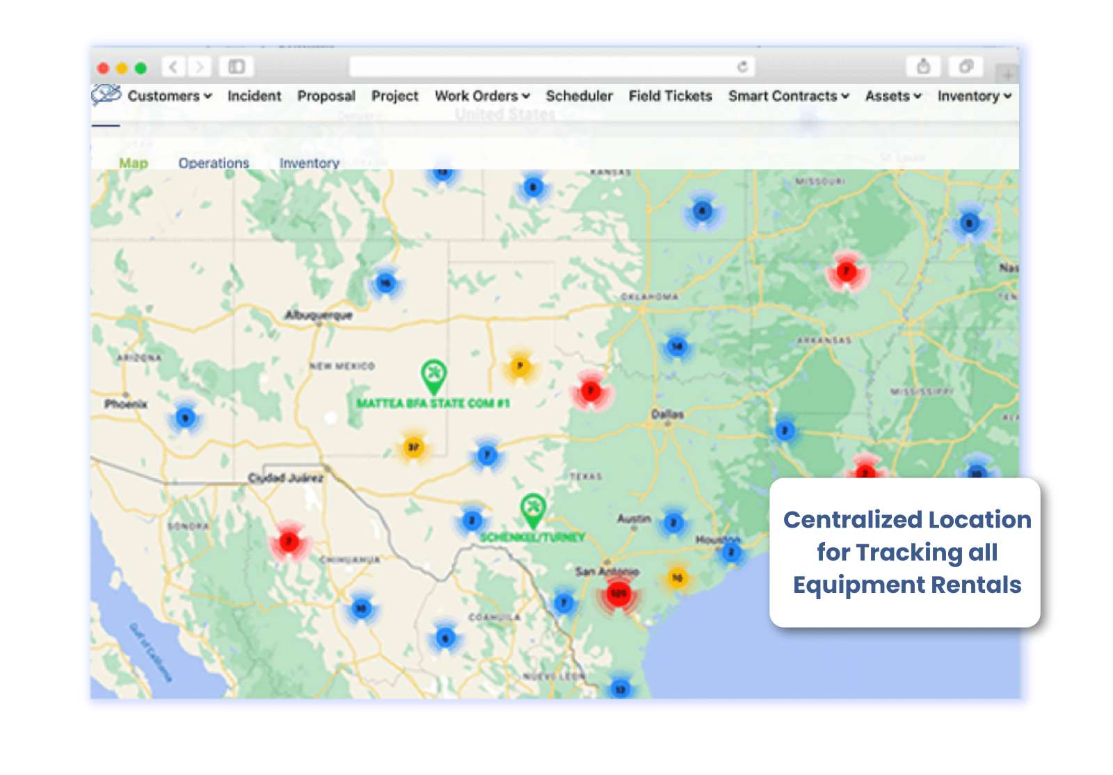 centralized location for tracking all equipment rentals