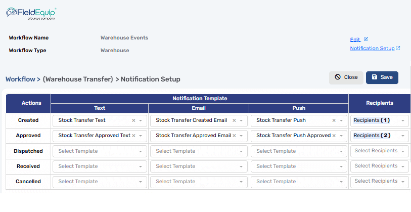 Real Time Notification on Part Request