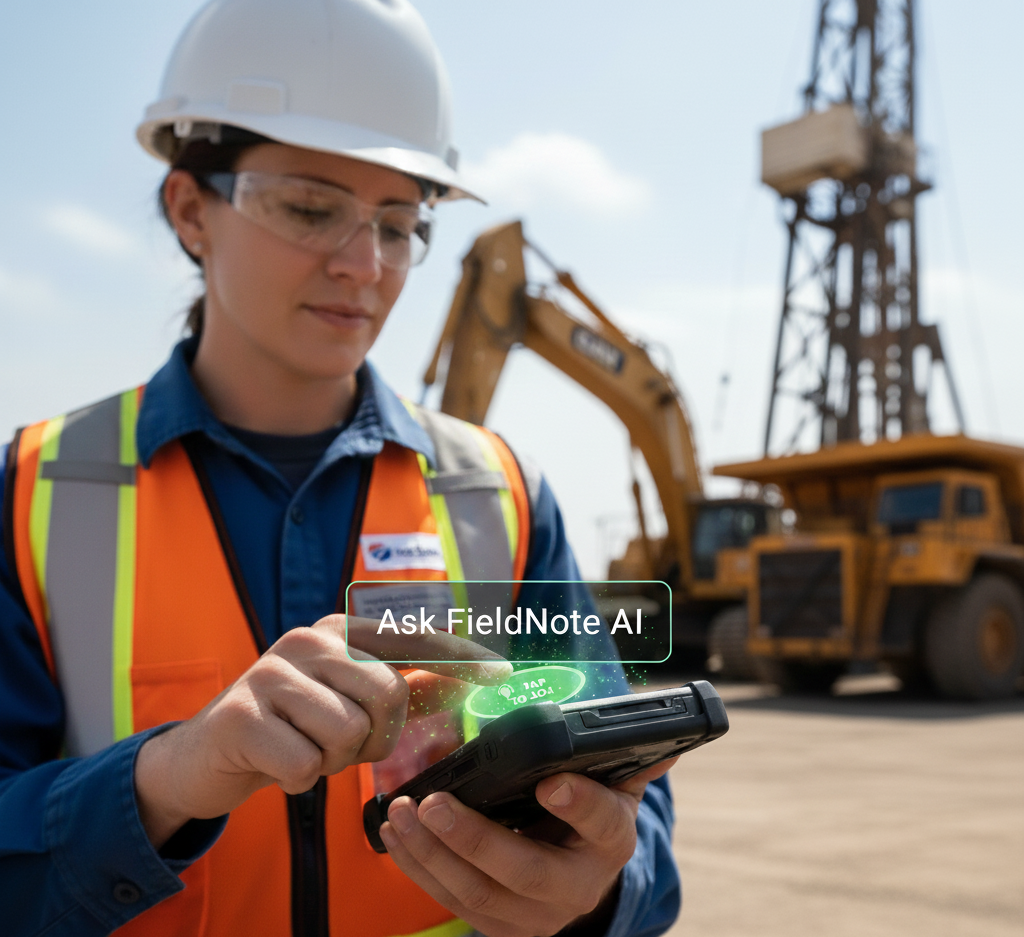 Technician using FieldNote AI